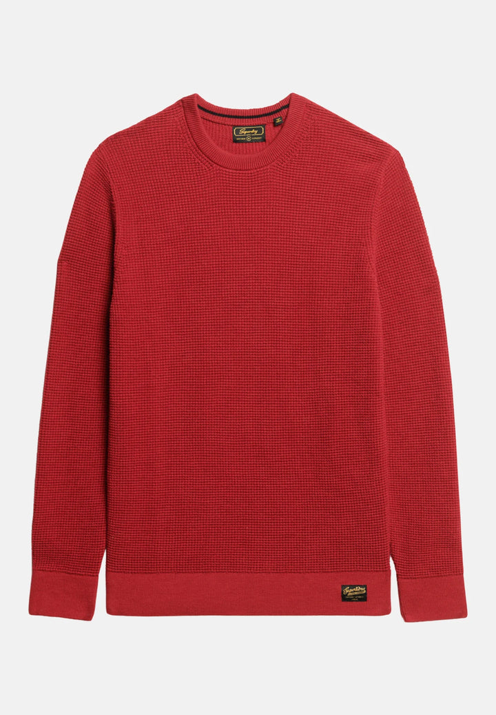 Superdry Textured Crew Knitted Jumper | Red