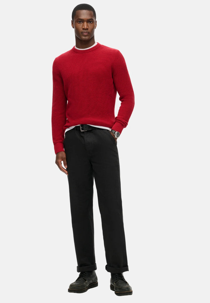 Superdry Textured Crew Knitted Jumper | Red