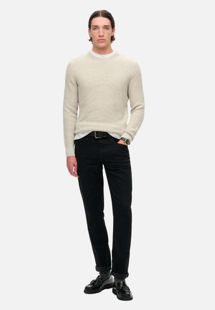 Superdry Textured Crew Knitted Jumper | Light Grey