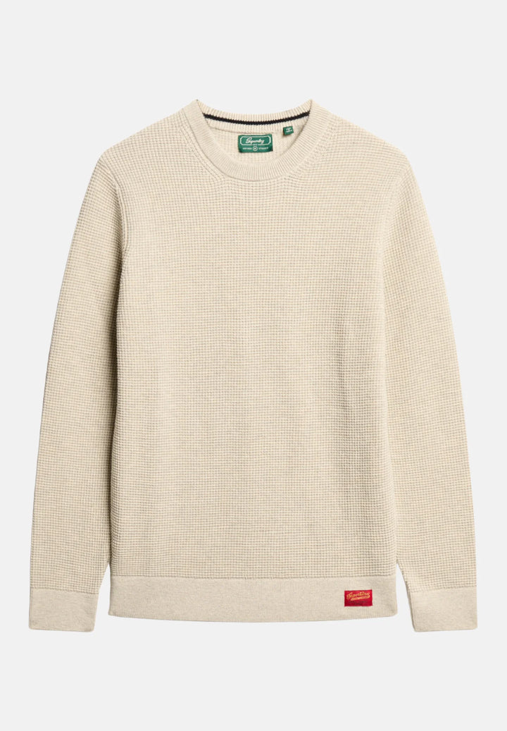 Superdry Textured Crew Knitted Jumper | Light Grey