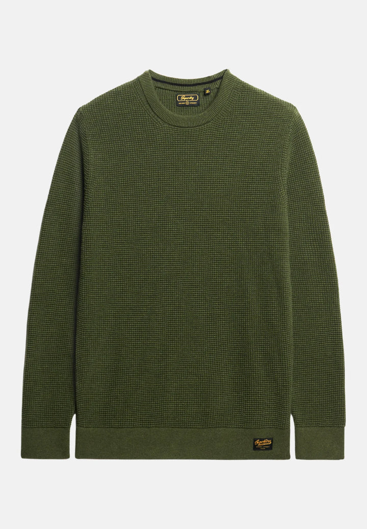 Superdry Textured Crew Knitted Jumper | Thyme Green