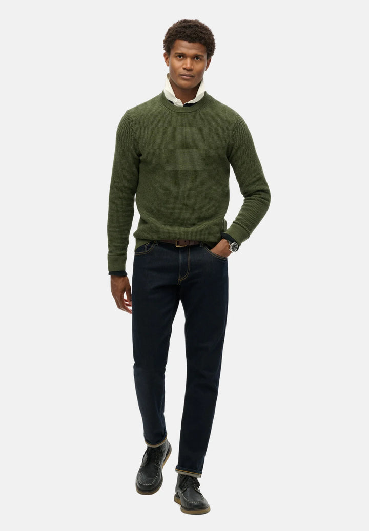 Superdry Textured Crew Knitted Jumper | Thyme Green