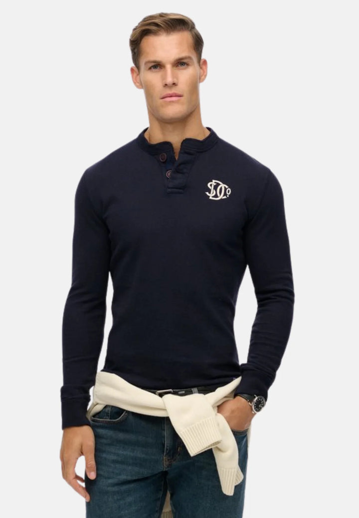 Superdry Vintage Athletic Grandad Top | Eclipse Navy
