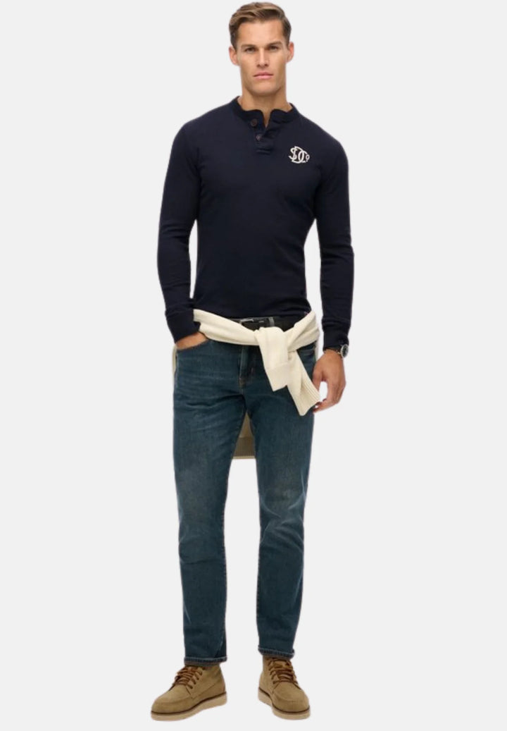 Superdry Vintage Athletic Grandad Top | Eclipse Navy