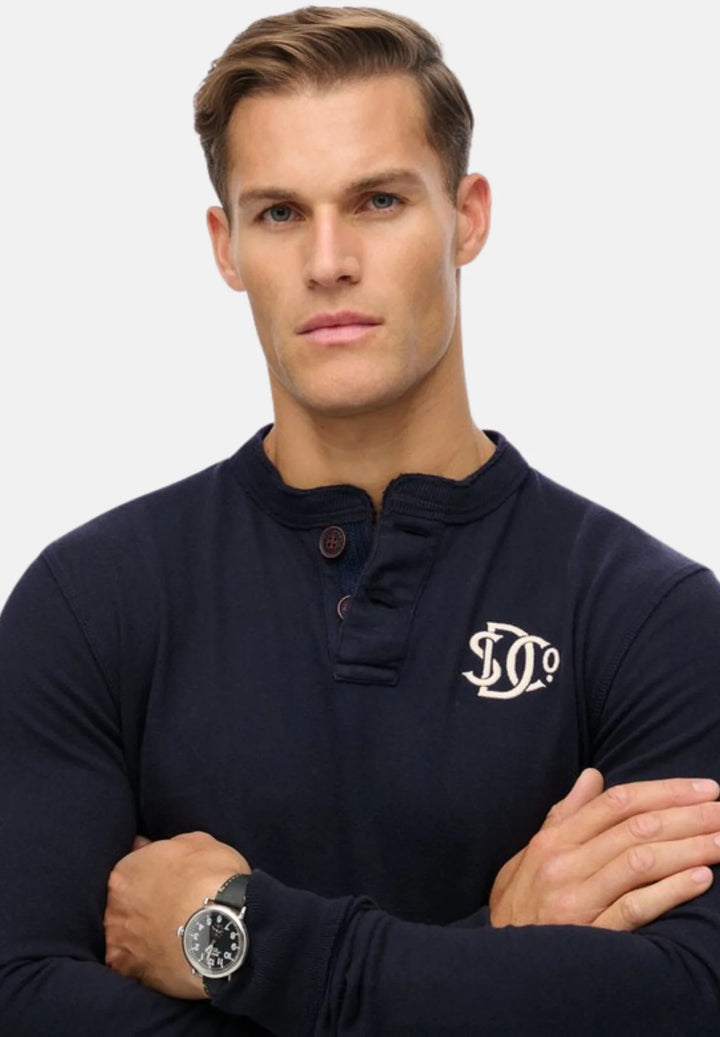 Superdry Vintage Athletic Grandad Top | Eclipse Navy