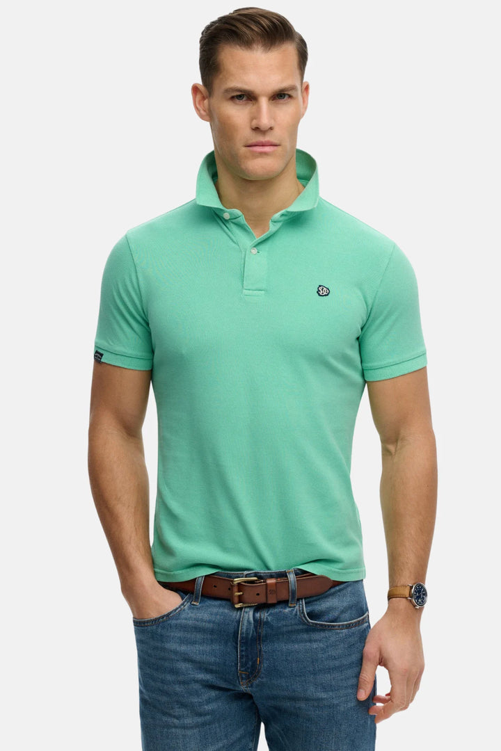 Superdry Vintage Destroy Polo Shirt | Spring Bud Green