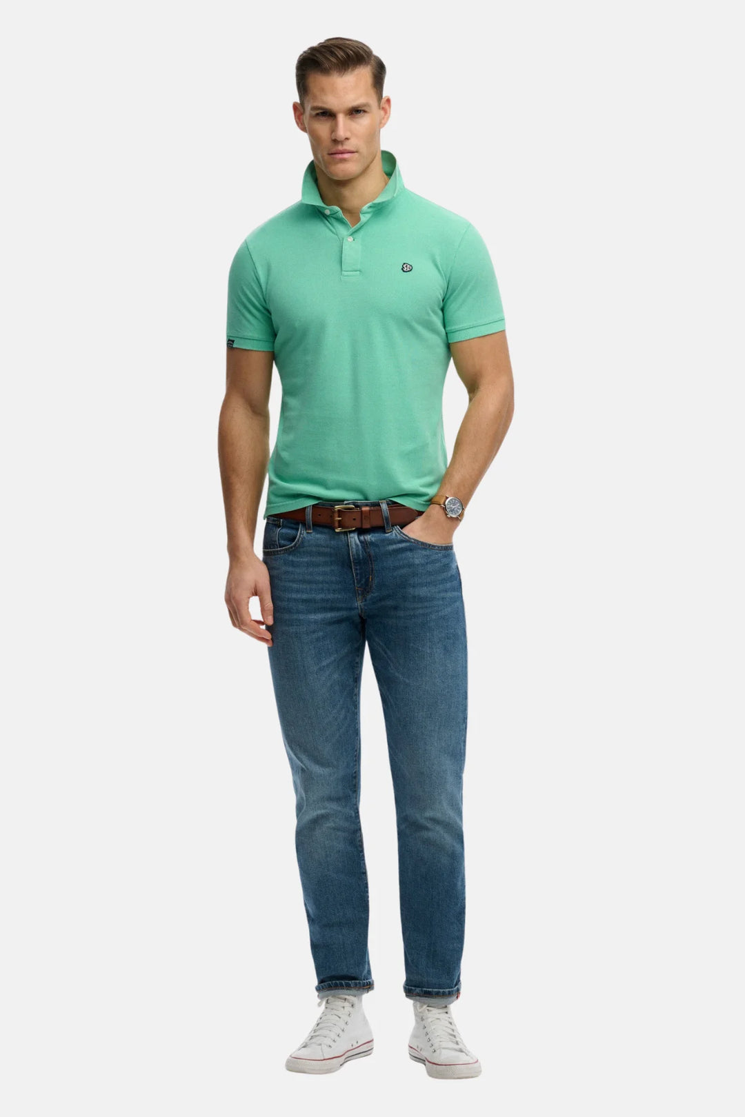 Superdry Vintage Destroy Polo Shirt | Spring Bud Green