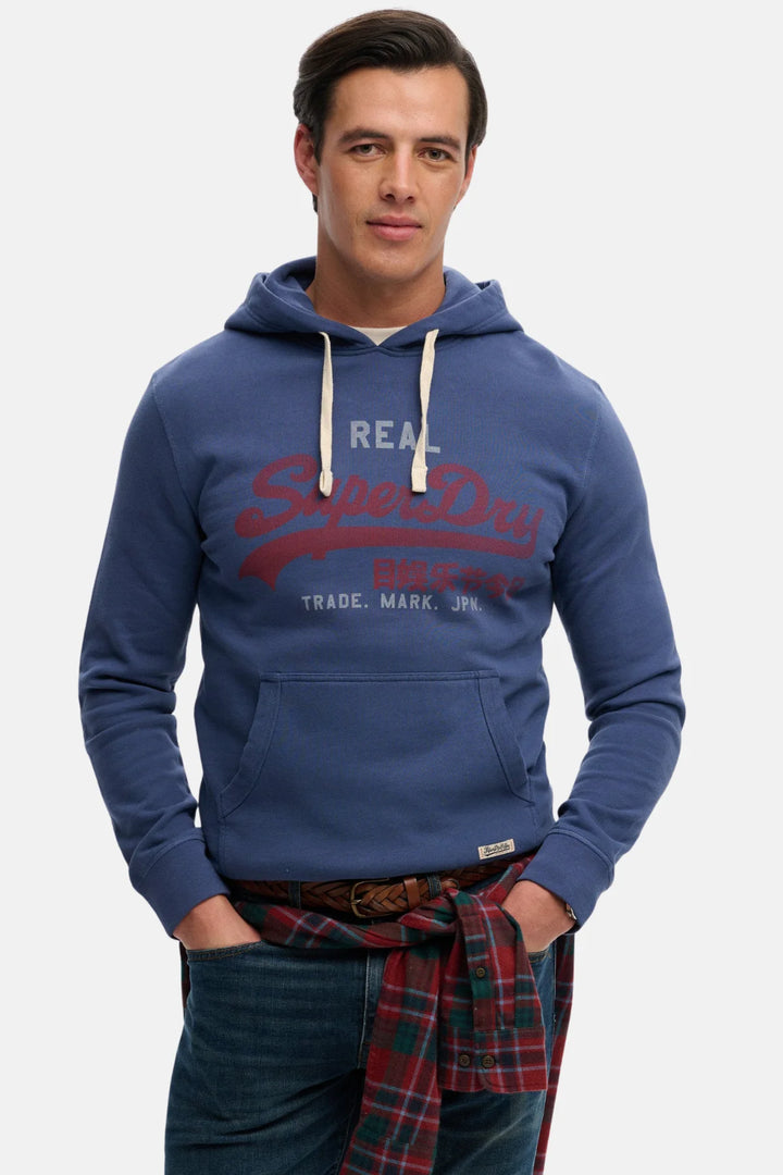 Superdry Vintage Logo Classic Hoodie | Hampton Blue