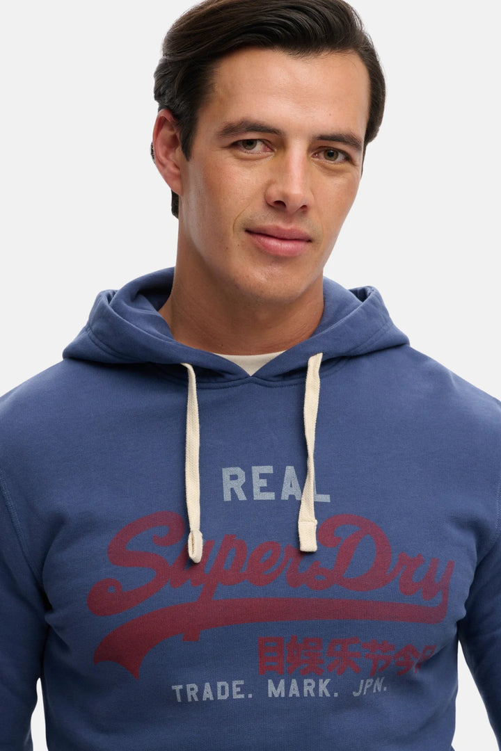 Superdry Vintage Logo Classic Hoodie | Hampton Blue
