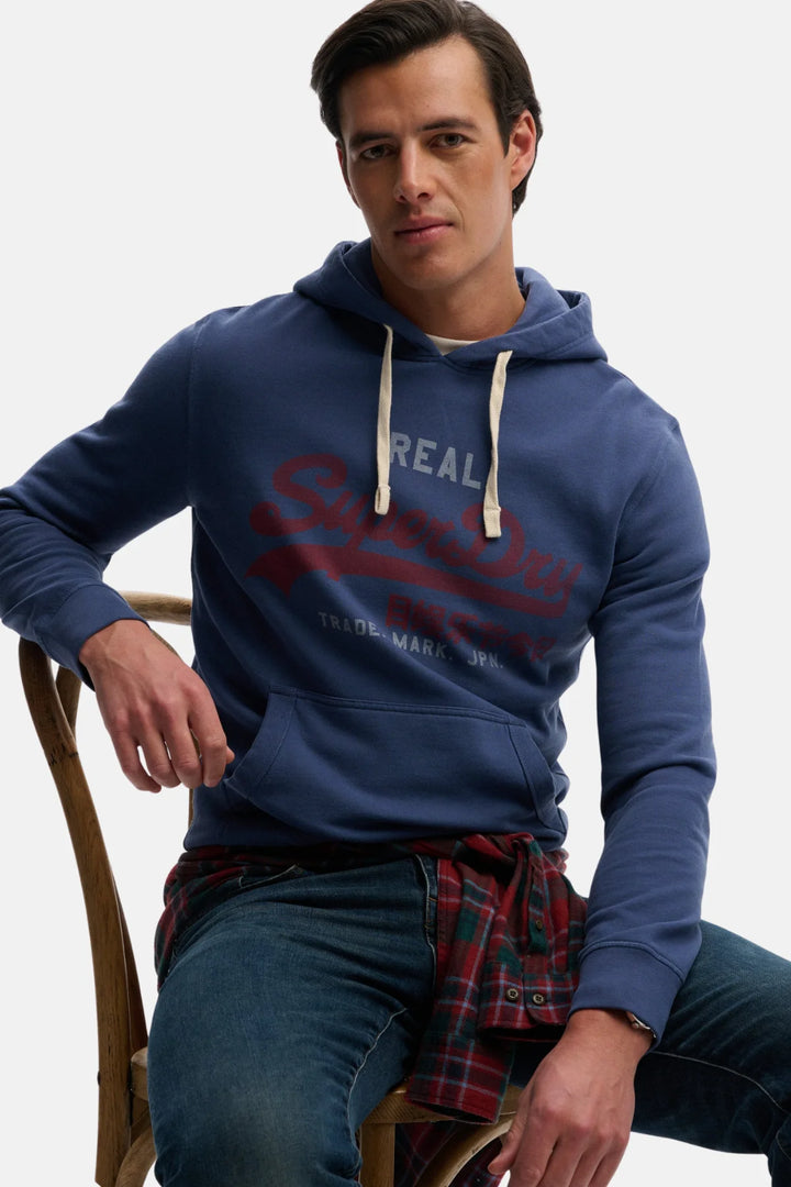 Superdry Vintage Logo Classic Hoodie | Hampton Blue