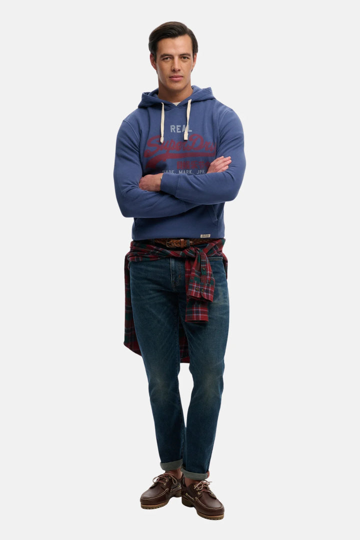 Superdry Vintage Logo Classic Hoodie | Hampton Blue