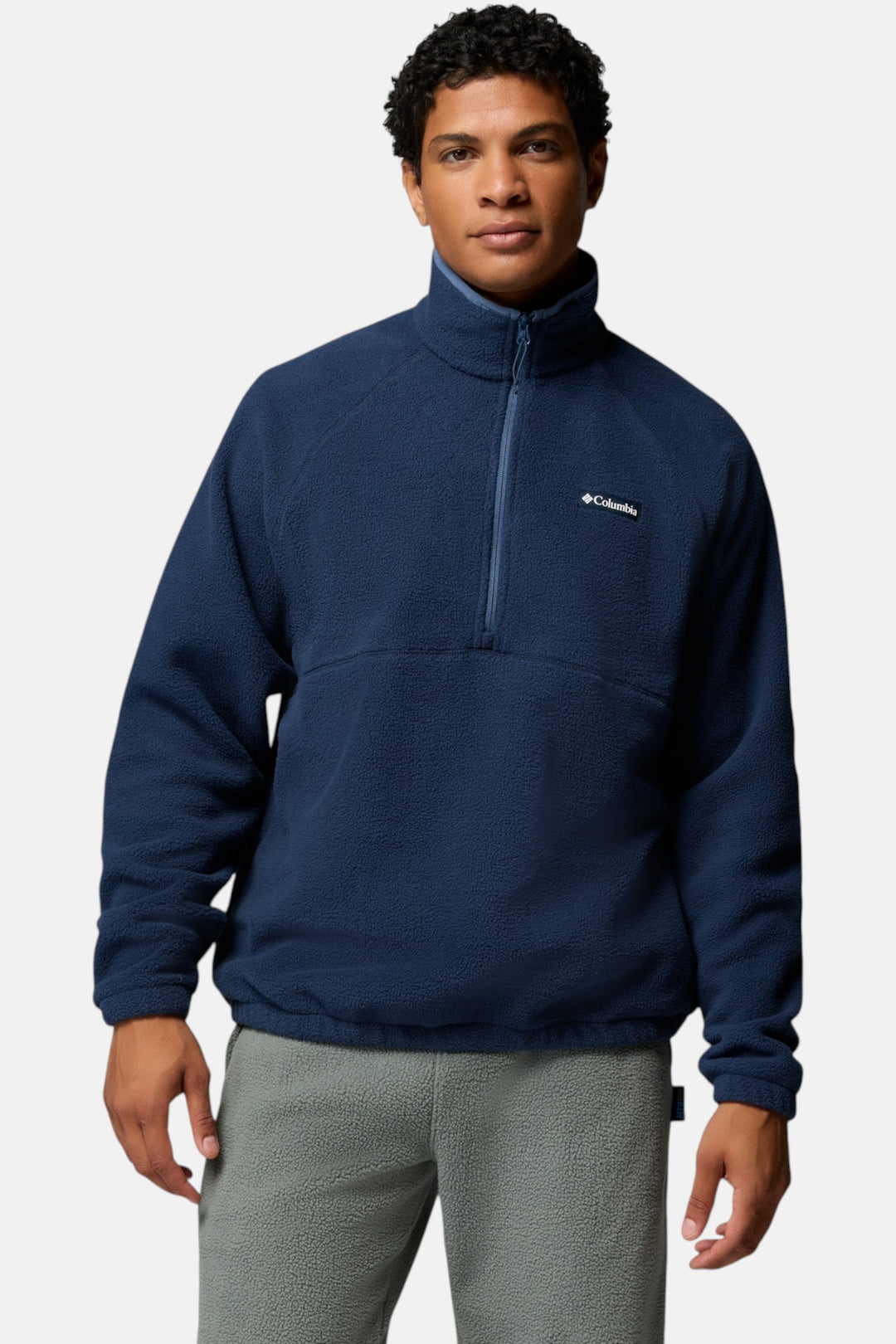 Columbia Timber Crest™ half-zip fleece in collegiate navy, front view with logo