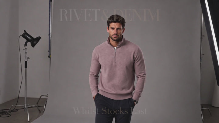 Rivet & Denim 1/4-zip Top | Trigger | Woodrose