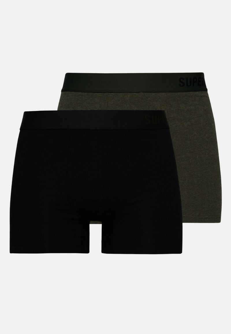 Superdry Boxers | Double Pack | Black/Olive